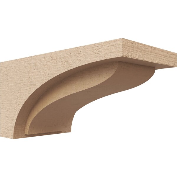 Ekena Millwork 6"W x 12"D x 6"H Wide Helena Rough Cedar Woodgrain TimberThane Corbel, Primed Tan CORUR06X12X06HELRCPR - main